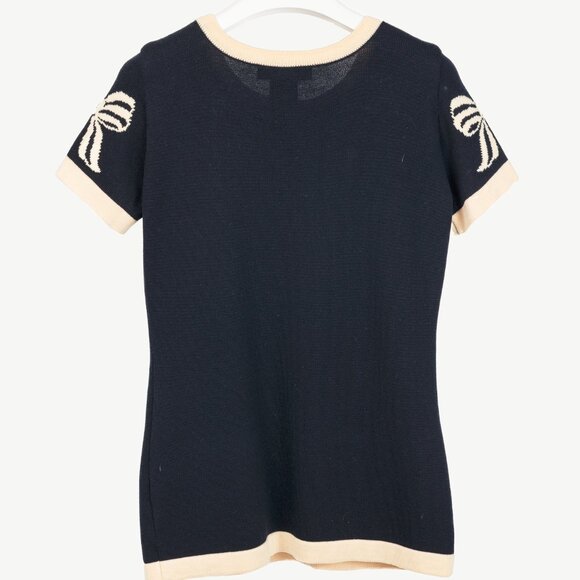 Escada by Margaretha Ley Navy Wool-Knit Piped Sweater & Skirt Set - Picture 2 of 16